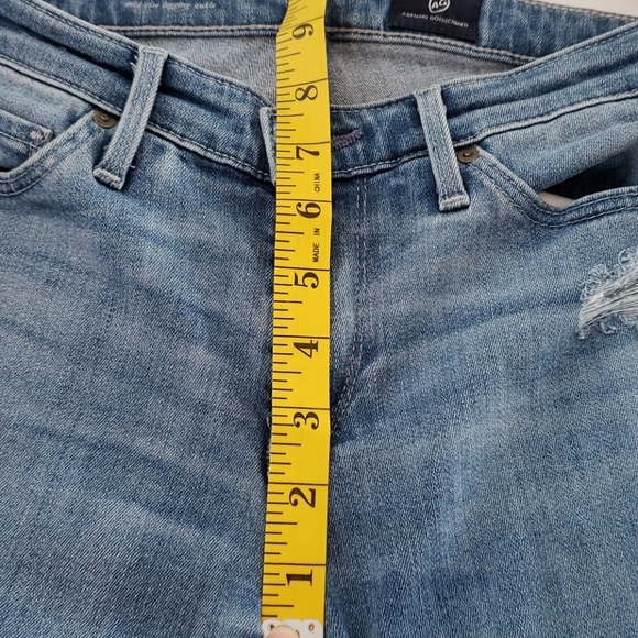 AG Adriano Goldschmied mid rise light wash Destroyed ankle jeans size 24 - Picture 6 of 7